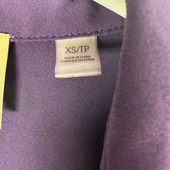 Elie Tahari Purple Flutter Sleeve Blouse - Picture 5 of 7